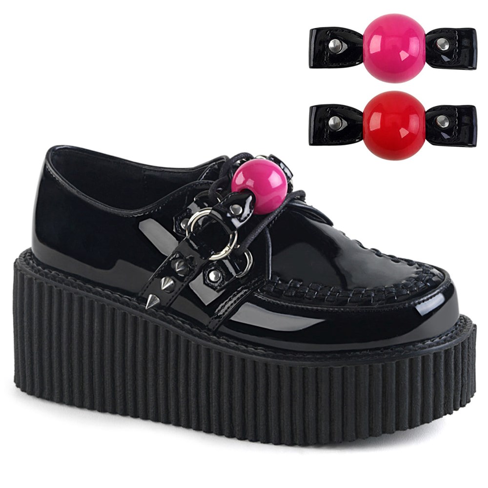 Scarpe Creepers Demonia Creepers Shoes 222 Donna Nere | AH5067381