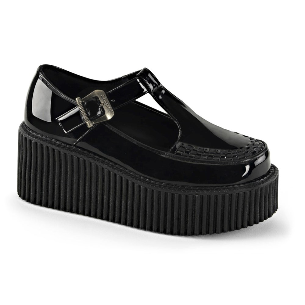 Scarpe Creepers Demonia Creepers Shoes 214 Donna Nere | VP0239571