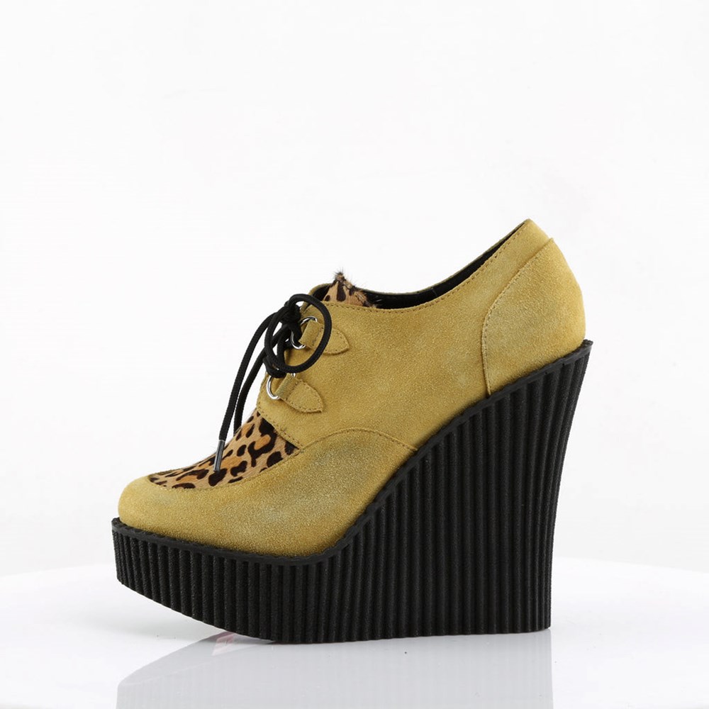 Scarpe Creepers Demonia Creepers Shoes 304 Donna Khaki | TJ0937245