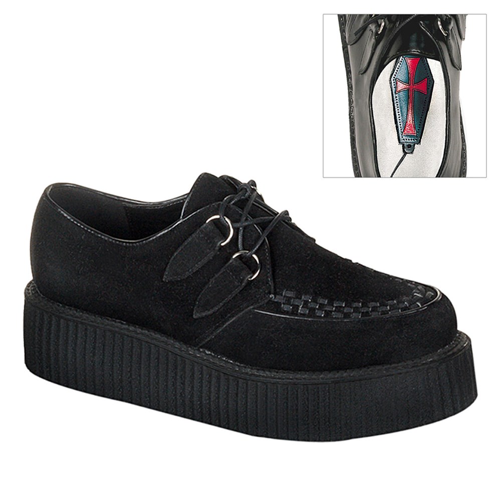 Scarpe Creepers Demonia Creepers Shoes 402S Donna Nere | GR5397401