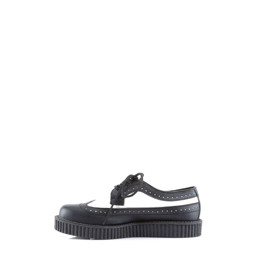 Scarpe Creepers Demonia Creepers Shoes 608 Donna Nere Bianche | UL6143785