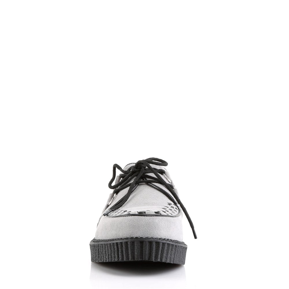 Scarpe Creepers Demonia Creepers Shoes 602S Donna Grigie | ZU4182356