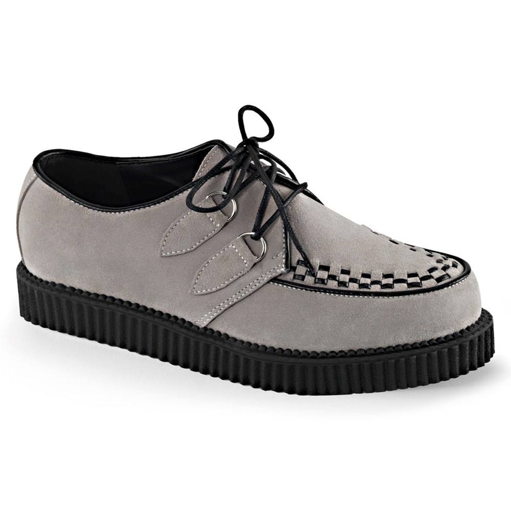 Scarpe Creepers Demonia Creepers Shoes 602S Donna Grigie | ZU4182356