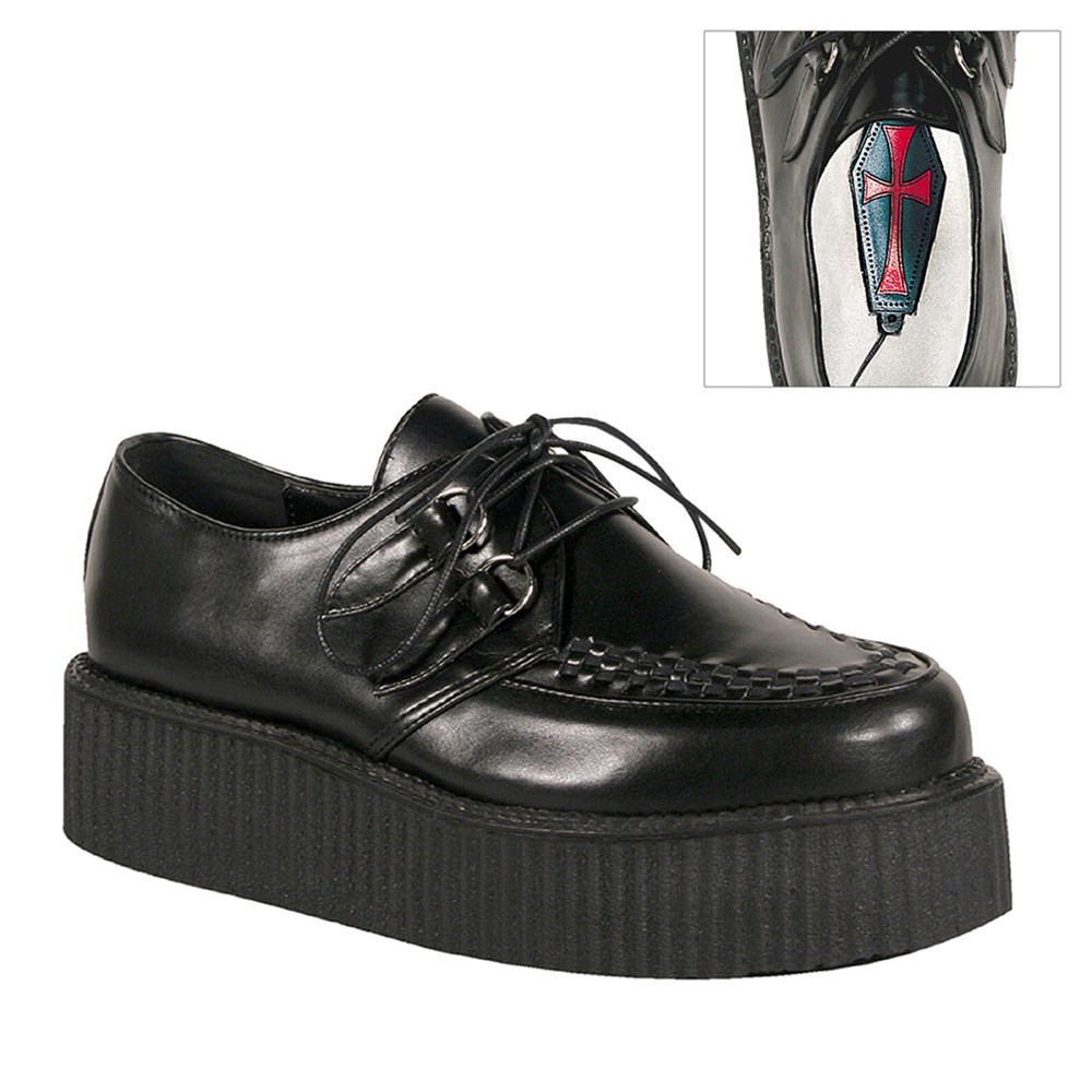 Scarpe Creepers Demonia V Creepers Shoes 502 Donna Nere | MP8140275