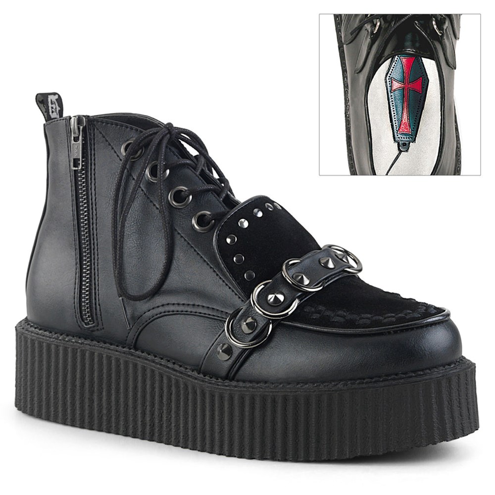 Scarpe Creepers Demonia V Creepers Shoes 555 Donna Nere | OA9026548