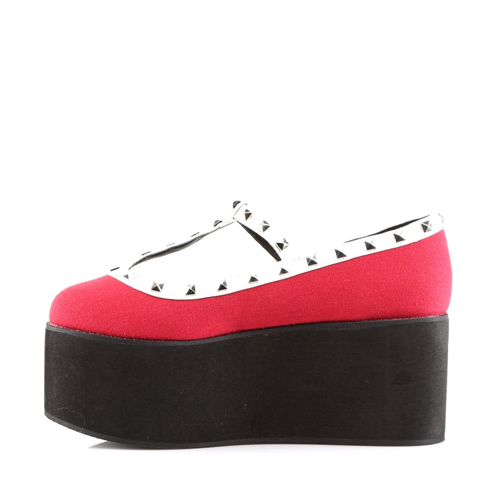 Scarpe Platform Demonia Click 07 Donna Rosse Nere Bianche | HQ2963841