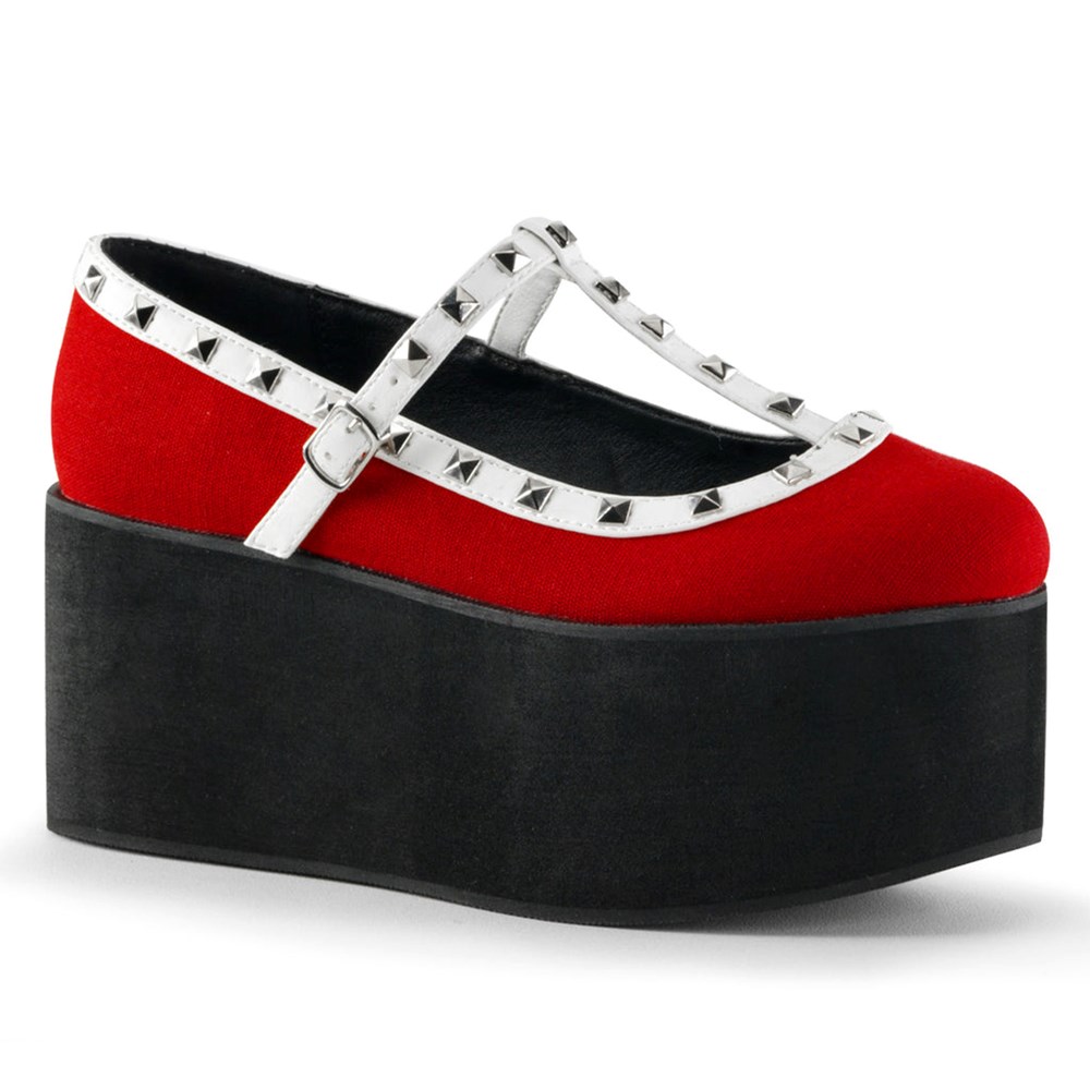 Scarpe Platform Demonia Click 07 Donna Rosse Nere Bianche | HQ2963841