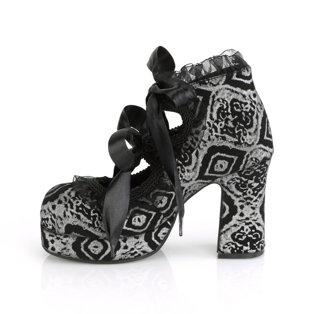 Scarpe Platform Demonia Gothika 53 Donna Nere Argento | WA4082795