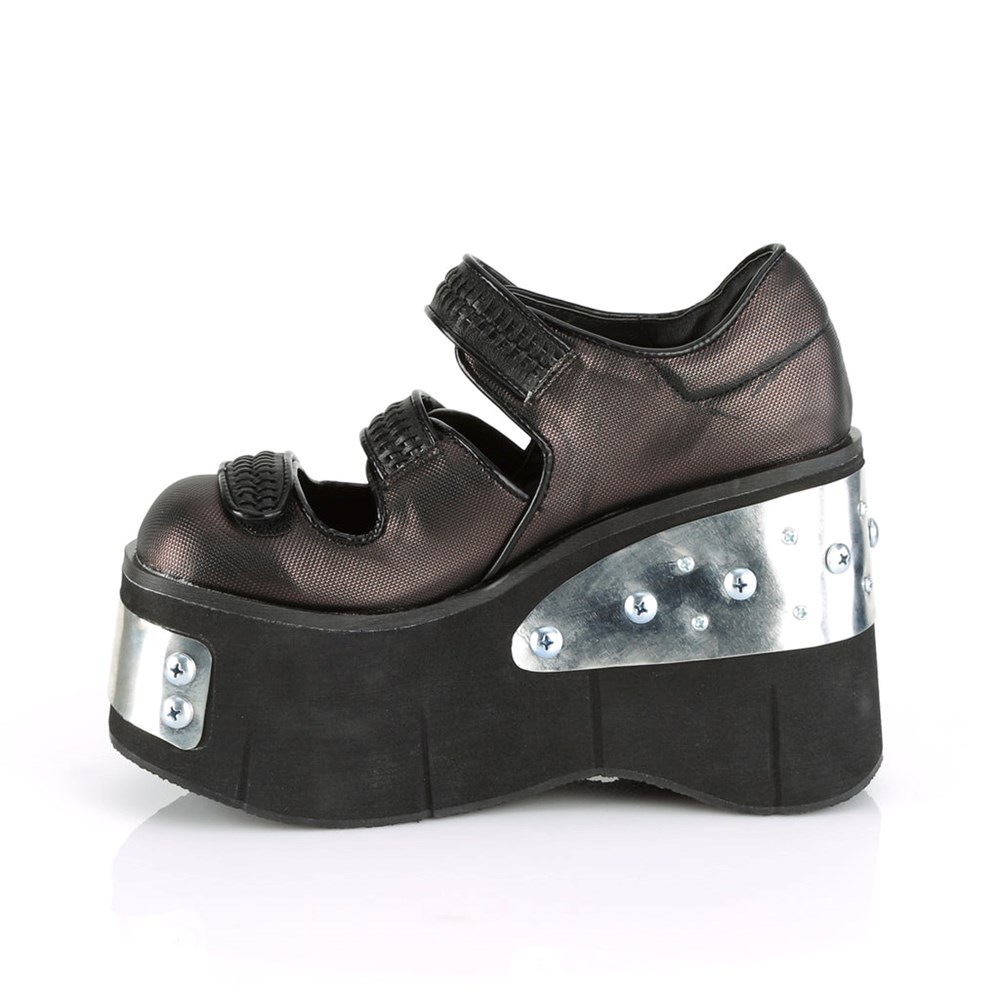 Scarpe Platform Demonia Kera 13 Donna Nere Argento | XO8019357