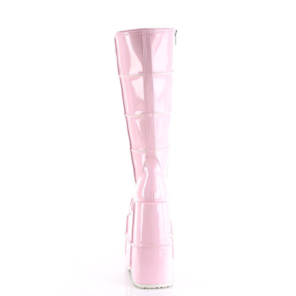 Stivali Ginocchio Demonia Stack 301 Donna Rosa | QZ8564709